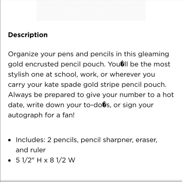 Kate Spade Gold Stripe Pencil Pouch - Picture 9 of 9